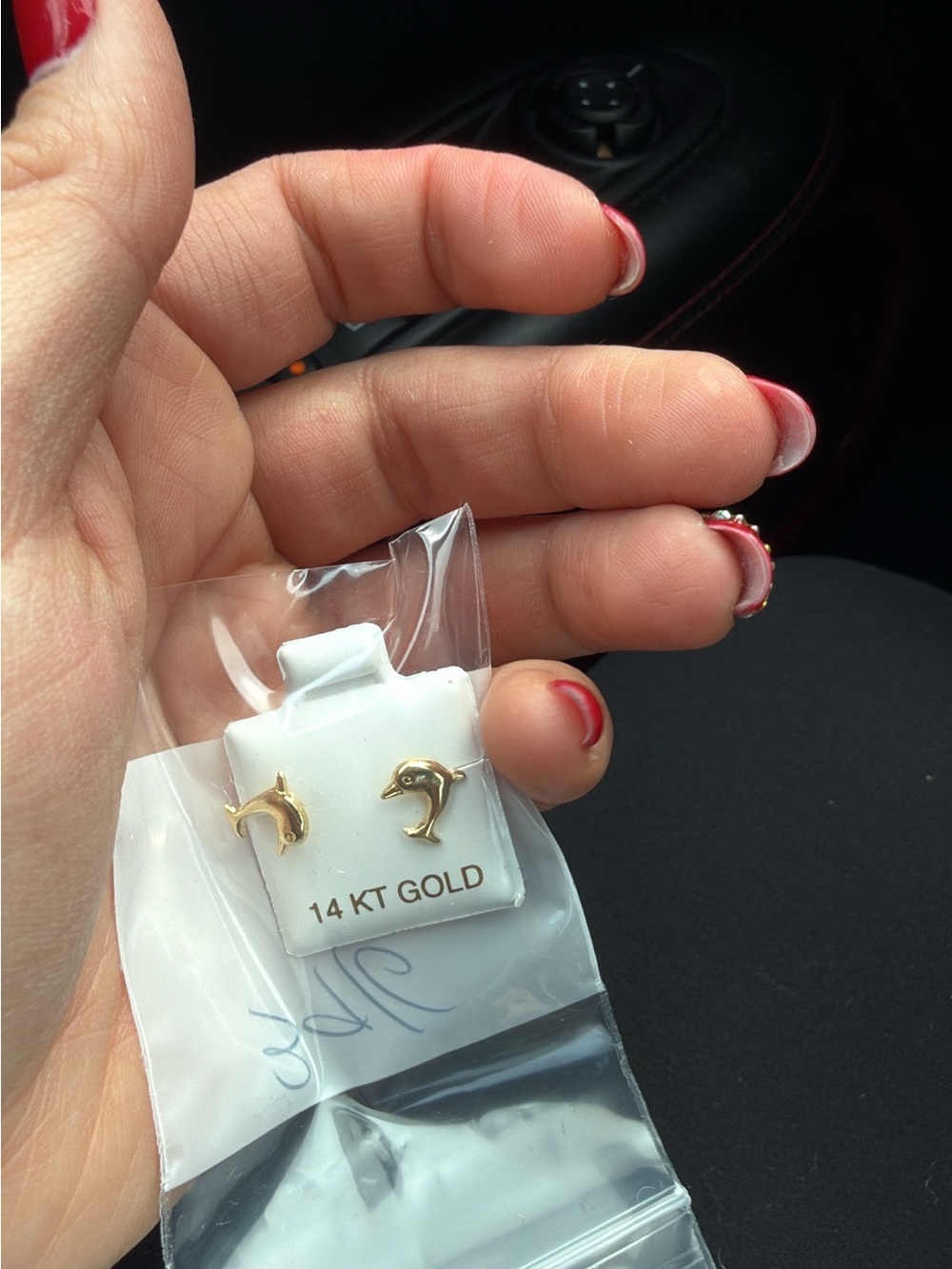 14K Gold Dolphin Stud Earrings - Women's Gold Dolphin Jewelry